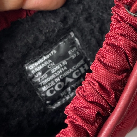 COACH Women’s Samara Quilted Winter Boots RED WINE Size 7.5 Designer Worn Once - Picture 5 of 7